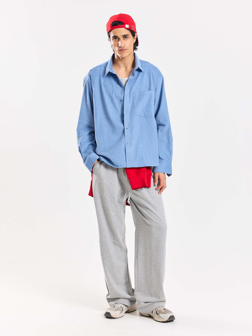 Baby Blue Corduroy Oversized Shirt