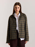 Load image into Gallery viewer, Taupe Checkered Tweed Shacket ( Pre-Order )