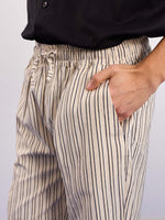 Load image into Gallery viewer, Cream Striped Textured Pull-on Pants
