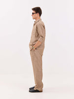 Load image into Gallery viewer, Brown Textured Irish Linen Shirt
