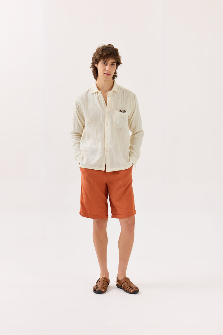 Buy Off White Gauze Holiday Shirt Online at Best Price | 5Feet11 Buy Off White Gauze Holiday Shirt Online at Best Price | 5Feet11