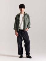 Load image into Gallery viewer, Olive Checkered Oversized Cropped Shirt