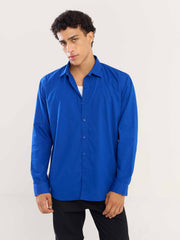 Electric Blue Poplin Shirt