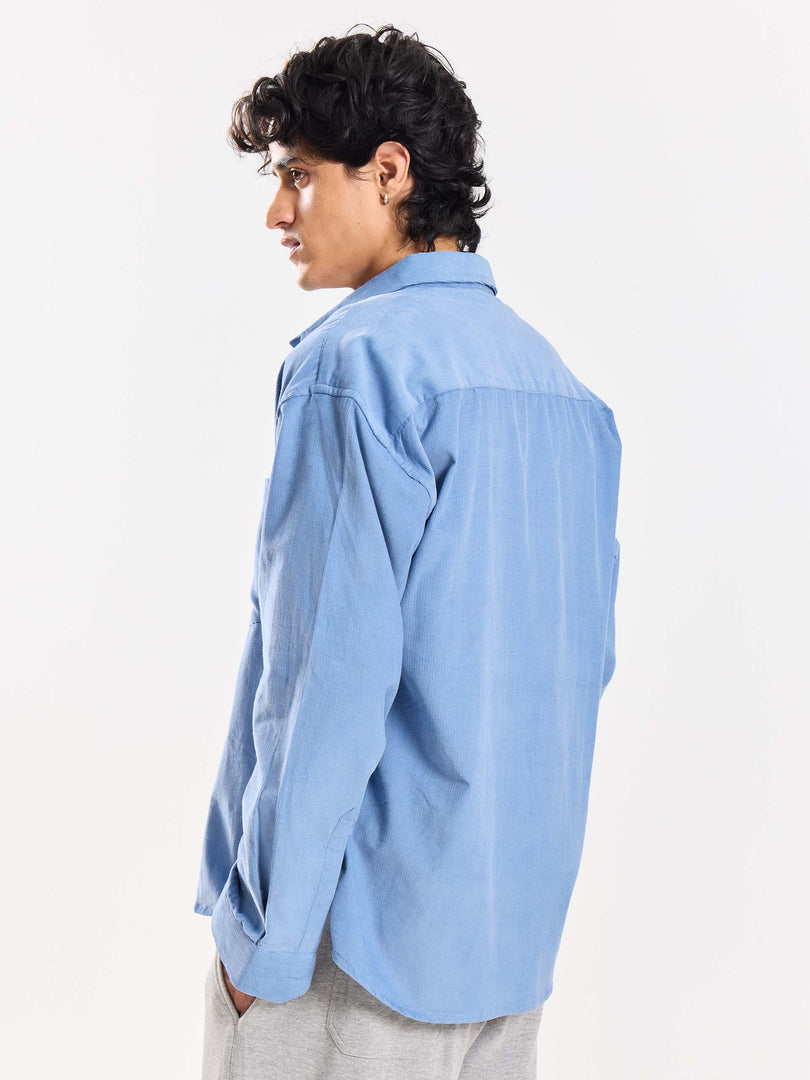 Baby Blue Corduroy Oversized Shirt