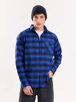 Load image into Gallery viewer, Blue Flannel Overshirt
