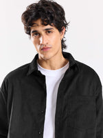 Load image into Gallery viewer, Black Corduroy Oversized Shirt
