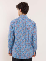 Load image into Gallery viewer, Blue Floral Vine Printed Resort Shirt
