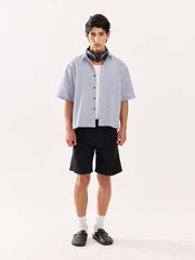 Blue Checkered Cropped Shirt
