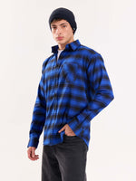 Load image into Gallery viewer, Blue Flannel Overshirt