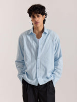 Load image into Gallery viewer, Relaxed Fit Powder Blue Textured Shirt