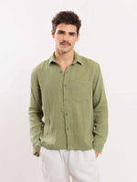 Load image into Gallery viewer, Green Gauze Holiday Shirt
