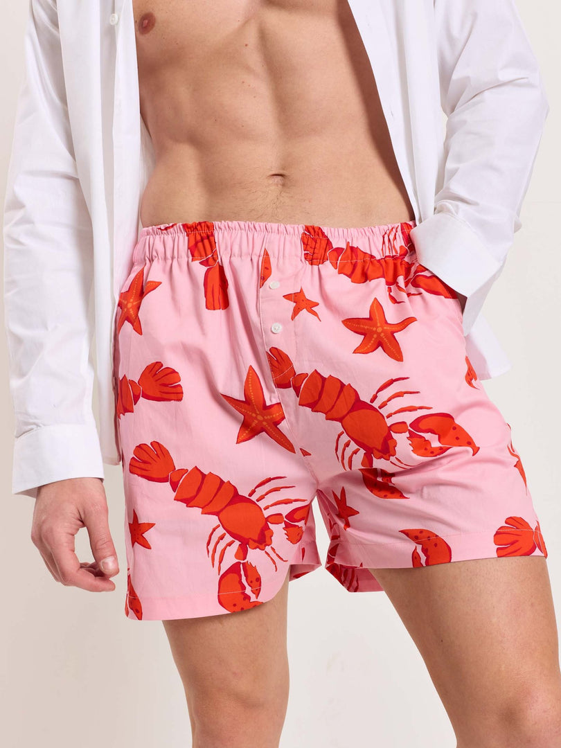 Lobster Printed Poplin Shorts