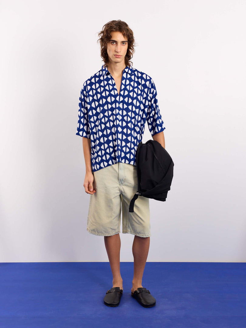 Indigo Blue Indie Printed Pullover