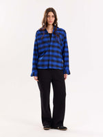 Load image into Gallery viewer, Blue Flannel Overshirt