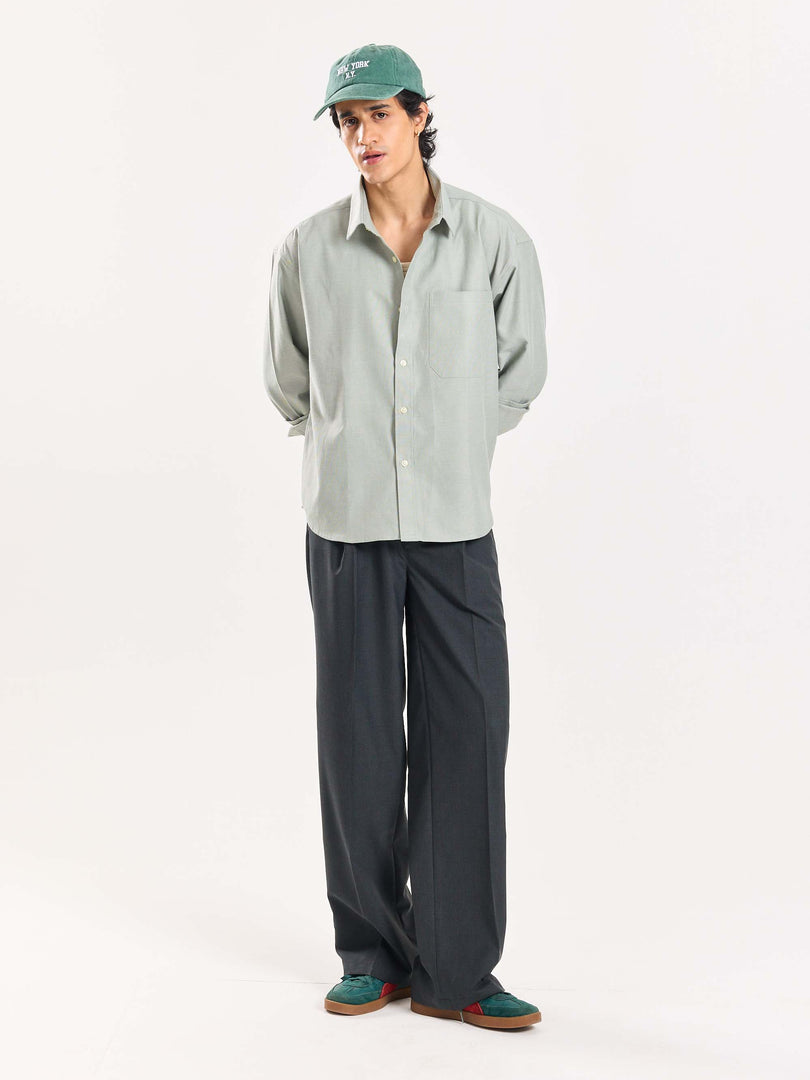 Green & Grey Checked Baggy Fit Trousers