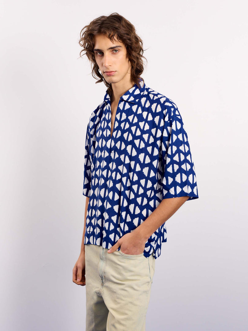 Indigo Blue Indie Printed Pullover