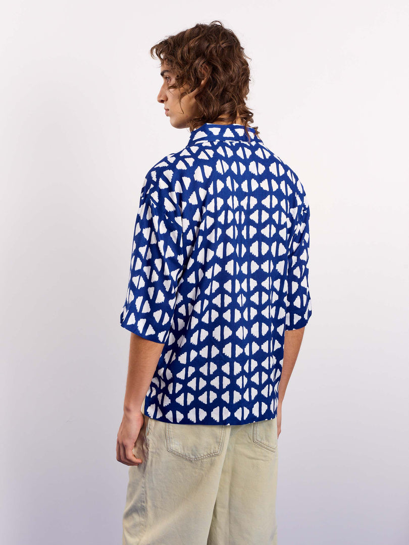Indigo Blue Indie Printed Pullover
