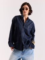 Load image into Gallery viewer, Dark Navy Irish Linen Shirt