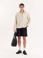 Load image into Gallery viewer, Beige Oversized Cropped Shirt