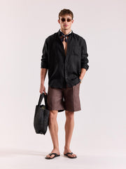 Black Irish Linen Shirt