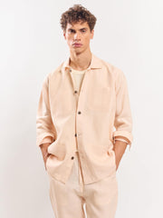 peach linen shacket