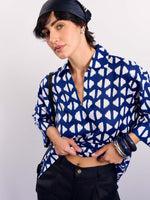 Load image into Gallery viewer, Indigo Blue Indie Printed Pullover
