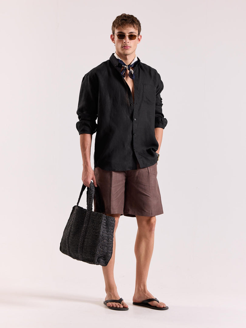 Black Irish Linen Shirt