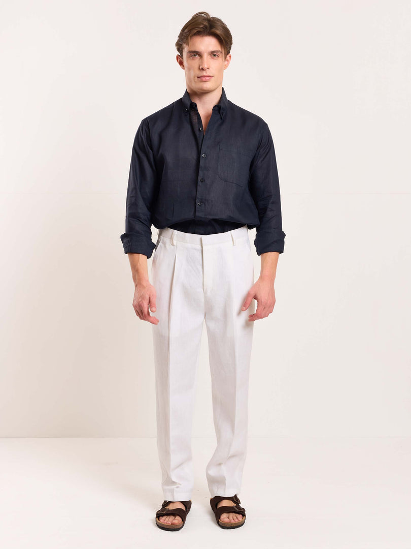 White Linen Trousers