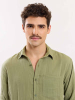 Load image into Gallery viewer, Green Gauze Holiday Shirt
