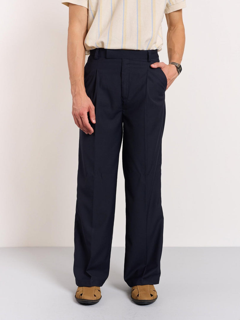 Blue Baggy Fit Trousers