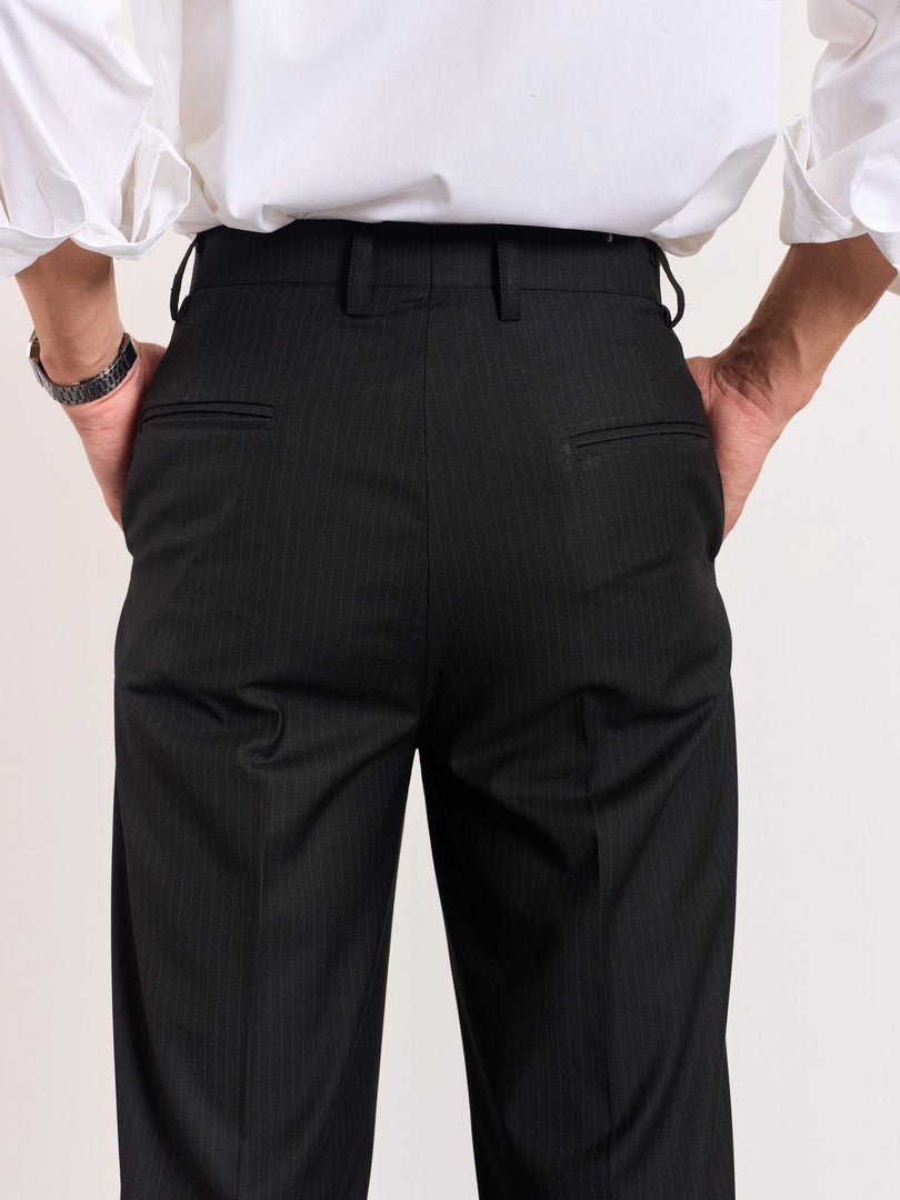 Black Pinstriped Trousers