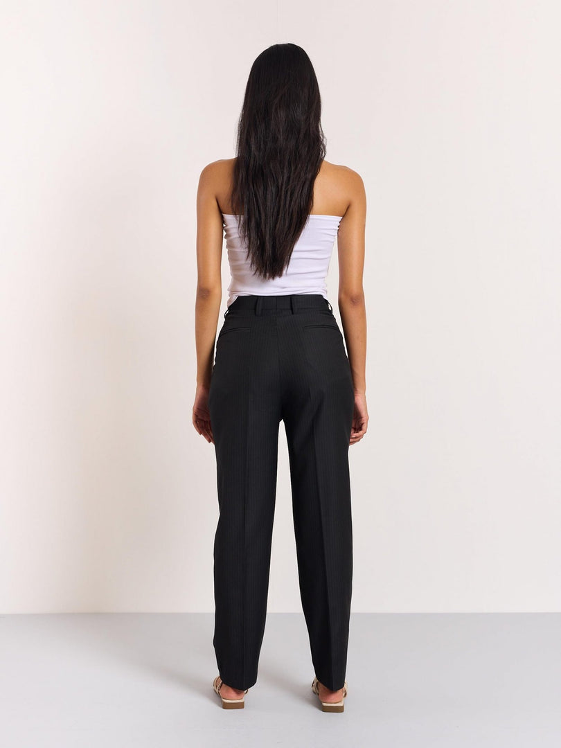 Black Pinstriped Trousers