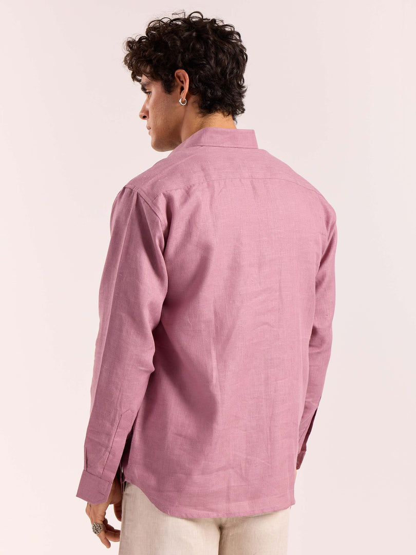 Dusty Rose Linen Pullover