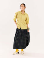 Load image into Gallery viewer, Mustard Checkered Cropped Shirt (Pre-Order)
