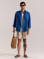 Load image into Gallery viewer, Cobalt Blue Irish Linen Shirt