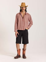 Load image into Gallery viewer, Red &amp; Black Checkered Oversized Cropped Shirt