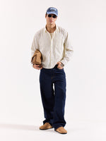 Load image into Gallery viewer, Powder Yellow Striped Poplin Oversized Shirt