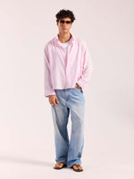 Load image into Gallery viewer, Light Pink Linen Cropped Shirt  ( Pre-Order )
