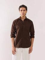 Load image into Gallery viewer, Coffee Brown Poplin Shirt
