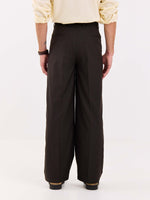 Load image into Gallery viewer, Dark Brown Pinstriped Baggy Fit Trousers
