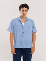 Load image into Gallery viewer, Blue Gingham Seersucker Shirt
