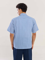 Load image into Gallery viewer, Blue Gingham Seersucker Shirt
