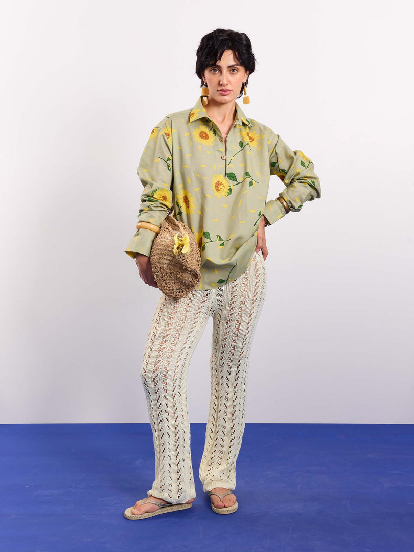 Sunflower Fields Linen Pullover