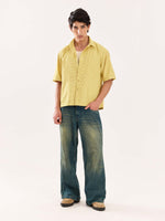 Load image into Gallery viewer, Mustard Checkered Cropped Shirt (Pre-Order)
