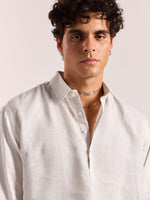 Load image into Gallery viewer, Almond White Linen Pullover