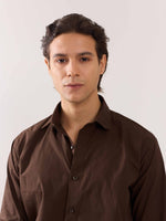 Load image into Gallery viewer, Coffee Brown Poplin Shirt
