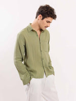 Load image into Gallery viewer, Green Gauze Holiday Shirt
