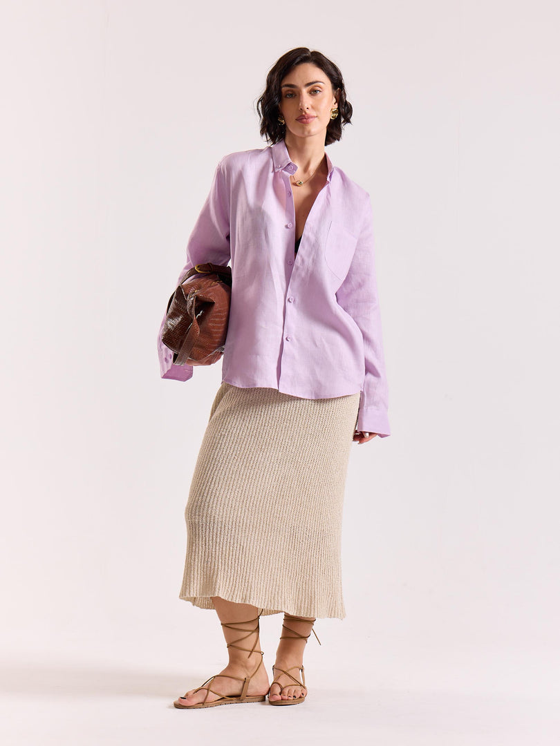 Lavender Irish Linen Shirt