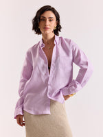 Load image into Gallery viewer, Lavender Irish Linen Shirt