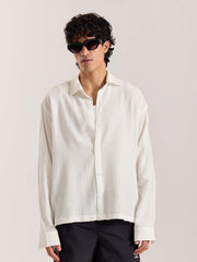 White Wave Textured Holiday Shirt